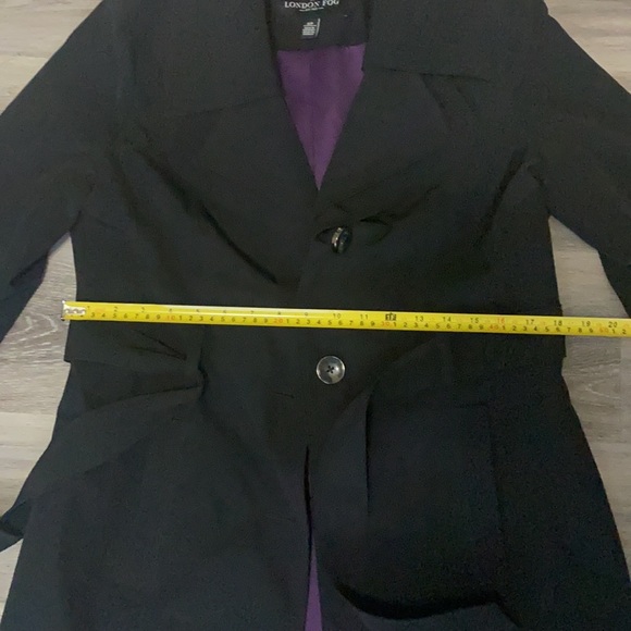 NWT Women’s Black Double Collar Belted Coat Jacket London Fog size Small Petite - Picture 10 of 11